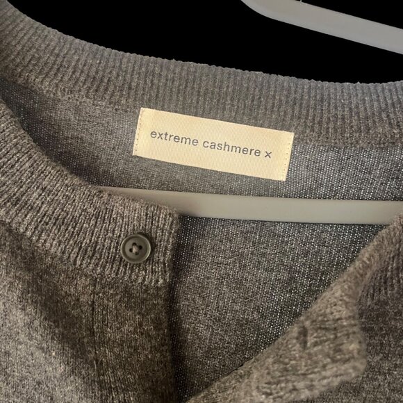 Extreme Cashmere X Grey Button Sweater - Picture 2 of 3